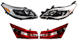 4-Piece Kit Halogen Headlight, With bulb(s), OE Replacement, Includes (2) Headlight and (2) Tail Light
