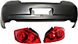 3-Piece Kit, Rear Primed Bumper Cover, Includes (1) Bumper Cover and (2) Tail Light