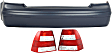 3-Piece Kit, Rear Primed Bumper Cover, Sedan, 4th Generation, 1999-2005 Body Style, Without Built-In Bumper Molding, Includes (1) Bumper Cover and (2) Tail Light