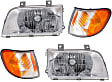 4-Piece Kit Driver and Passenger Side Halogen Headlight, With bulb(s), OE Replacement, Includes (2) Corner Light and (2) Headlight