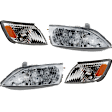 4-Piece Kit Driver and Passenger Side Halogen Headlight, With bulb(s), OE Replacement, Includes (2) Headlight and (2) Corner Light