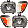 4-Piece Kit Driver and Passenger Side Halogen Headlight, With bulb(s), OE Replacement, Includes (2) Corner Light and (2) Headlight