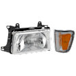 2-Piece Kit Driver Side Halogen Headlight, With bulb(s), OE Replacement, Includes (1) Corner Light and (1) Headlight