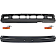 4-Piece Kit, Front, Center Bumper, RWD, For Models Without Bumper End Caps, Painted Black, Includes (1) Bumper, (2) Turn Signal Light, and (1) Valance