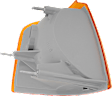 3-Piece Kit Driver Side Halogen Headlight, Includes (1) Corner Light, (1) Grille Assembly, and (1) Headlight