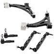 6-Piece Kit Front, Driver and Passenger Side Suspension Kit, Includes (2) Control Arm, (2) Sway Bar Link, and (2) Tie Rod End
