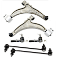 6-Piece Kit Front Suspension Kit, Includes (2) Control Arm, (2) Sway Bar Link, and (2) Tie Rod End