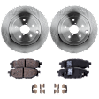 2-Wheel Set Rear Brake Disc and Pad Kit, Plain Surface 315.98 mm, Includes (2) Brake Disc and (1) Brake Pad Set