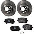 2-Wheel Set Rear Brake Disc and Pad Kit, Plain Surface 281.94 mm, Includes (2) Brake Disc and (1) Brake Pad Set