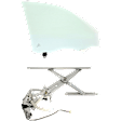 2-Piece Kit Sedan Front, Passenger Side Door Glass, Green Tint, FD21605 GTYN, Includes (1) Door Glass and (1) Window Regulator