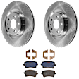 KIT-070624-115 2-Wheel Set Rear Brake Disc and Pad Kit, Plain Surface 5 Lugs 329.95 mm Semi-metallic, Includes (1) Brake Pad Set and (2) Brake Disc