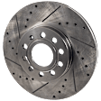 KIT-070624-12 2-Wheel Set Front Brake Disc and Pad Kit, Cross-drilled and Slotted 5 Lugs 288.04 mm Ceramic, Includes (1) Brake Pad Set and (2) Brake Disc