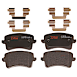 KIT-070624-136 2-Wheel Set Rear Brake Disc and Pad Kit, Cross-drilled and Slotted 5 Lugs 329.95 mm Ceramic, Includes (1) Brake Pad Set and (2) Brake Disc