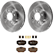 KIT-070624-168 2-Wheel Set Front Brake Disc and Pad Kit, Plain Surface 4 Lugs 260 mm Semi-metallic, Includes (2) Brake Disc and (1) Brake Pad Set
