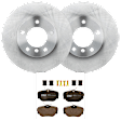 KIT-070624-171 2-Wheel Set Front Brake Disc and Pad Kit, Plain Surface 5 Lugs 286 mm Semi-metallic, Includes (2) Brake Disc and (1) Brake Pad Set