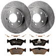 KIT-070624-180 2-Wheel Set Front Brake Disc and Pad Kit, Plain Surface 5 Lugs 299.97 mm Semi-metallic, Includes (2) Brake Disc and (1) Brake Pad Set