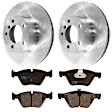 KIT-070624-193 2-Wheel Set Front Brake Disc and Pad Kit, Plain Surface 5 Lugs 299.72 mm Semi-metallic, Includes (2) Brake Disc and (1) Brake Pad Set