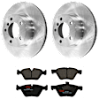 KIT-070624-194 2-Wheel Set Front Brake Disc and Pad Kit, Plain Surface 5 Lugs 299.72 mm Semi-metallic, Includes (2) Brake Disc and (1) Brake Pad Set