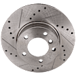 KIT-070624-196 2-Wheel Set Front Brake Disc and Pad Kit, Cross-drilled and Slotted 5 Lugs 300 mm Ceramic, Includes (1) Brake Pad Set and (2) Brake Disc
