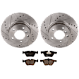 2006 BMW 325i - 2-Wheel Set Front Brake Disc and Pad Kit, Cross-drilled and Slotted, 5 Lugs, 300 mm, Semi-metallic, 3.0L 6Cyl, Includes (1) Brake Pad Set and (2) Brake Disc