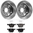 KIT-070624-212 2-Wheel Set Rear Brake Disc and Pad Kit, Plain Surface 5 Lugs 320.04 mm Semi-metallic, Includes (1) Brake Pad Set and (2) Brake Disc
