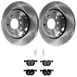 KIT-070624-213 2-Wheel Set Rear Brake Disc and Pad Kit, Plain Surface 5 Lugs 320.04 mm Semi-metallic, Includes (1) Brake Pad Set and (2) Brake Disc