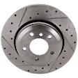 KIT-070624-216 2-Wheel Set Rear Brake Disc and Pad Kit, Cross-drilled and Slotted 5 Lugs 320.04 mm Semi-metallic, Includes (1) Brake Pad Set and (2) Brake Disc