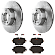 KIT-070624-231 2-Wheel Set Front Brake Disc and Pad Kit, Plain Surface 5 Lugs 311.91 mm Ceramic, Includes (1) Brake Pad Set and (2) Brake Disc