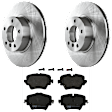 KIT-070624-232 2-Wheel Set Front Brake Disc and Pad Kit, Plain Surface 5 Lugs 311.91 mm Semi-metallic, Includes (1) Brake Pad Set and (2) Brake Disc