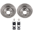 KIT-070624-267 2-Wheel Set Rear Brake Disc and Pad Kit, Cross-drilled and Slotted 5 Lugs 330 mm Semi-metallic, Includes (1) Brake Pad Set and (2) Brake Disc