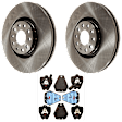 KIT-070624-30 2-Wheel Set Front Brake Disc and Pad Kit, Plain Surface 5 Lugs 320.04 mm Semi-metallic, Includes (1) Brake Pad Set and (2) Brake Disc