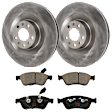KIT-070624-53 2-Wheel Set Front Brake Disc and Pad Kit, Plain Surface 5 Lugs 374.14 mm Semi-metallic, Includes (2) Brake Disc and (1) Brake Pad Set
