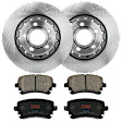 KIT-070624-55 2-Wheel Set Rear Brake Disc and Pad Kit, Plain Surface 5 Lugs 309.88 mm Semi-metallic, Includes (1) Brake Pad Set and (2) Brake Disc