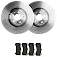 KIT-070624-69 2-Wheel Set Front Brake Disc and Pad Kit, Plain Surface 5 Lugs 356.11 mm Semi-metallic, Includes (2) Brake Disc and (1) Brake Pad Set