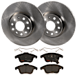 KIT-070624-84 4-Wheel Set Front and Rear Brake Disc and Pad Kit, Plain Surface 5 Lugs 311.91 mm Ceramic, Includes (1) Brake Pad Set and (2) Brake Disc