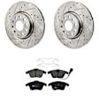 KIT-070624-89 2-Wheel Set Front Brake Disc and Pad Kit, Cross-drilled and Slotted 5 Lugs 311.91 mm Semi-metallic, Includes (1) Brake Pad Set and (2) Brake Disc