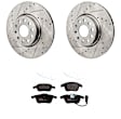 KIT-070624-90 2-Wheel Set Front Brake Disc and Pad Kit, Cross-drilled and Slotted 5 Lugs 311.91 mm Semi-metallic, Includes (1) Brake Pad Set and (2) Brake Disc