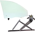2-Piece Kit Sedan Front, Passenger Side Door Glass, Green Tint, FD21605 GTYN, Includes (1) Door Glass and (1) Window Regulator