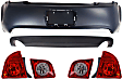 2012 Chevrolet Malibu - 6-Piece Kit Driver and Passenger Side, Inner and Outer Halogen Tail Light, With bulb(s), Mounts on Body, OE Replacement,  Includes (1) Bumper Cover, (4) Tail Light, and (1) Valance