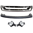 4-Piece Kit, Front Bumper, Chrome, Includes (1) Bumper, (2) Fog Light, and (1) Valance