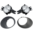 4-Piece Kit, Front, Driver and Passenger Side Halogen Fog Light, With bulb(s), Includes (2) Fog Light and (2) Fog Light Trim