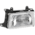 5-Piece Kit Driver and Passenger Side Halogen Headlight, Includes (2) Corner Light, (1) Grille Assembly, and (2) Headlight