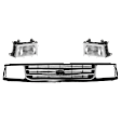 1995 Toyota T100 - 3-Piece Kit Driver and Passenger Side Halogen Headlight, With bulb(s), OE Replacement,  Includes (1) Grille Assembly and (2) Headlight