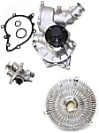 3-Piece Kit Water Pump, 4.4L, 8Cyl, New, Includes (1) Fan Clutch, (1) Water Pump and (1) Thermostat