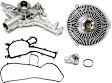 3-Piece Kit Water Pump, New, Includes (1) Water Pump, (1) Water Outlet and (1) Fan Clutch
