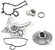 2002 Mercedes Benz ML320 - 3-Piece Kit Water Pump, GAS, Without Engine Oil Cooler, 3.2L 6Cyl, Includes (1) Water Pump, (1) Fan Clutch and (1) Water Outlet