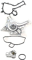 2002 Mercedes Benz CLK430 Base - 2-Piece Kit Water Pump, GAS, Without Engine Oil Cooler, 4.3L 8Cyl, Includes (1) Water Pump and (1) Water Outlet