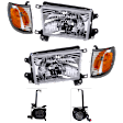 2002 Toyota 4Runner - 6-Piece Kit Front, Driver and Passenger Side Halogen Fog Light, With bulb(s), OE Replacement  Includes (2) Corner Light, (2) Fog Light, and (2) Headlight