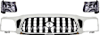 2002 Toyota Tacoma - 3-Piece Kit Grille, Chrome Shell with Painted Dark Gray Insert, Standard Cab Pickup,  Includes (1) Grille Assembly and (2) Headlight