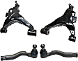 4-Piece Kit Front, Driver and Passenger Side, Lower Control Arm Kit, Includes (2) Control Arm and (2) Tie Rod End